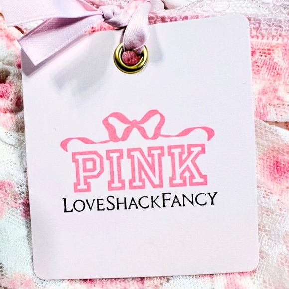 NWT PINK x LoveShackFancy Strapless Lace Mini Dress - Charlamagne Harbor Sz M - Picture 8 of 10